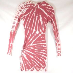 NEW Young Broke & Fabulous SMALL WOMEN Decker Shirt Pink Sand Spin Bodycon